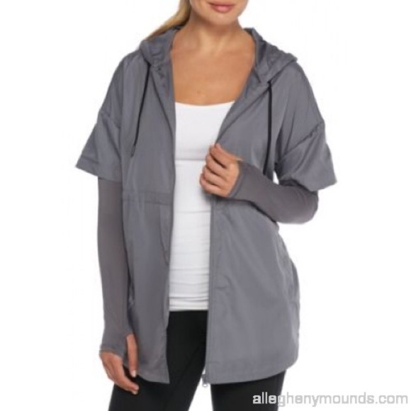 ZELOS Jackets & Blazers - Zelos NWT 2Fer windbreaker in steel gray